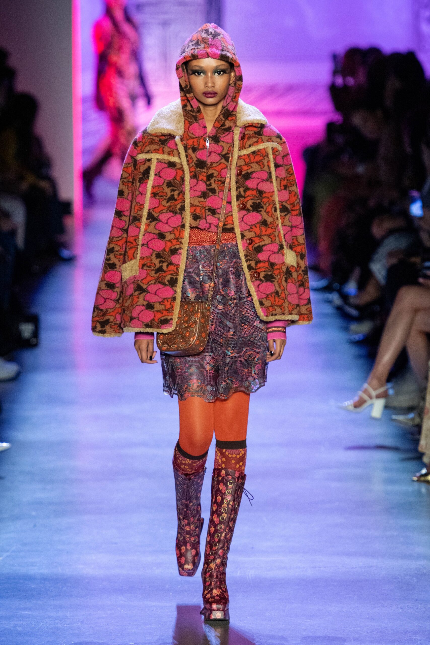 pink floral cape and dress