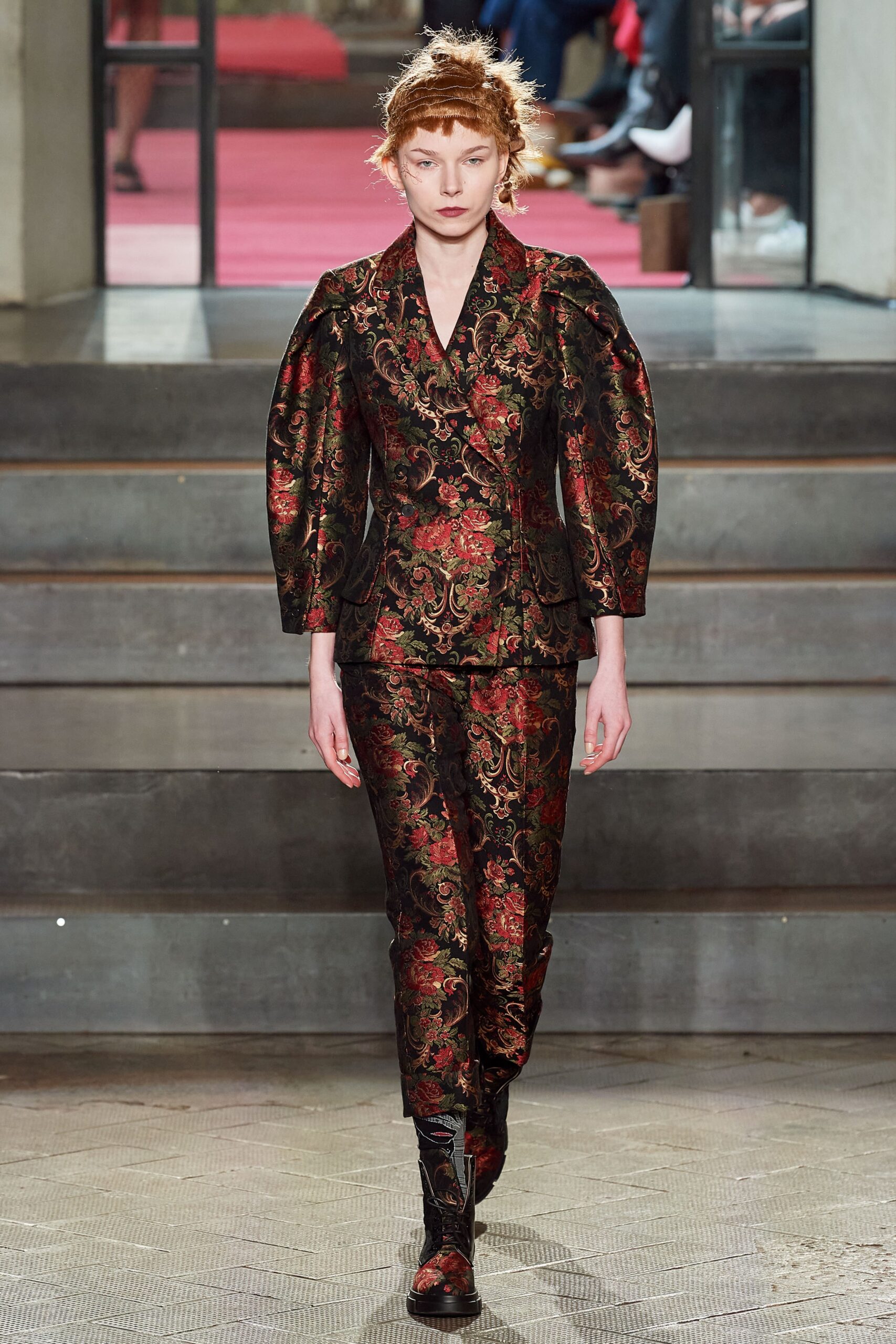 black red gold embroidered suit
