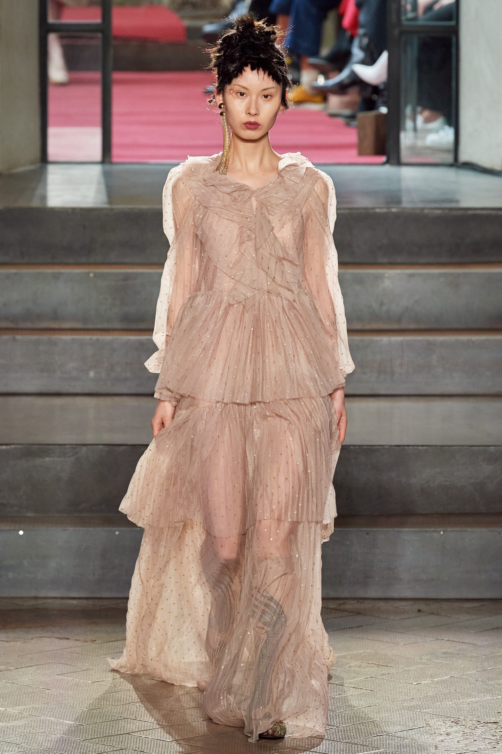 beige silk relaxed gown