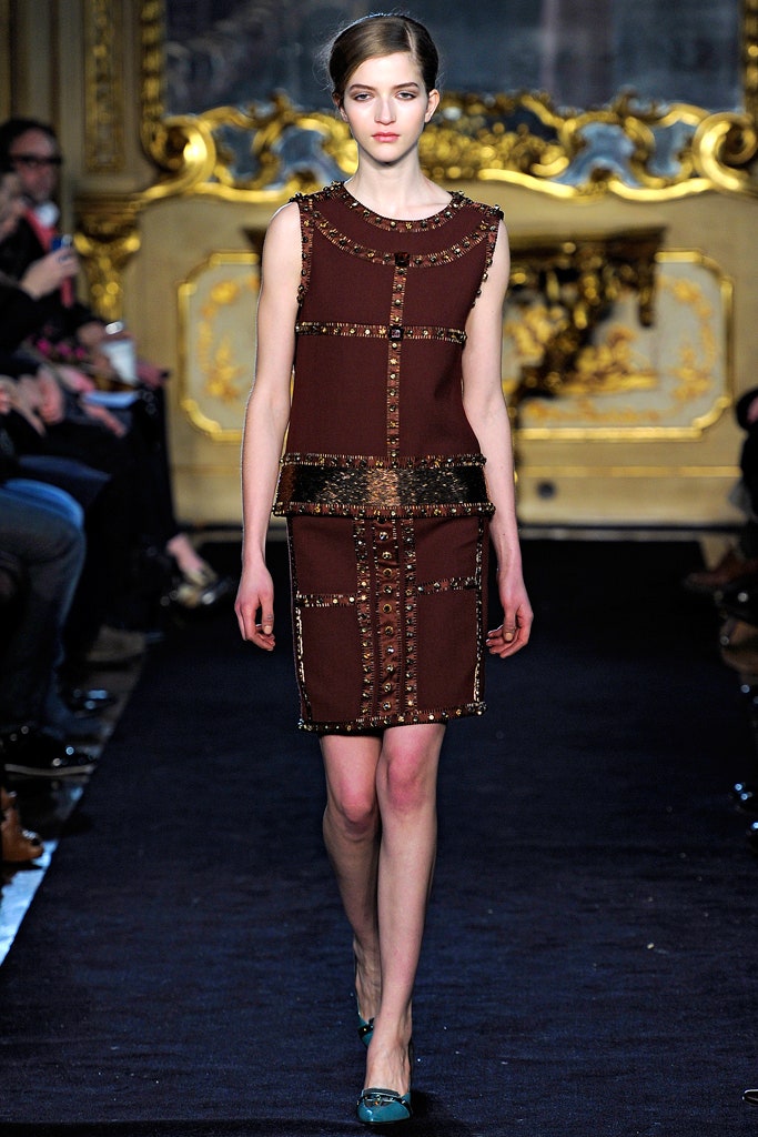 fitted brown silk mini dress