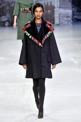 navy wool coat with multi collar