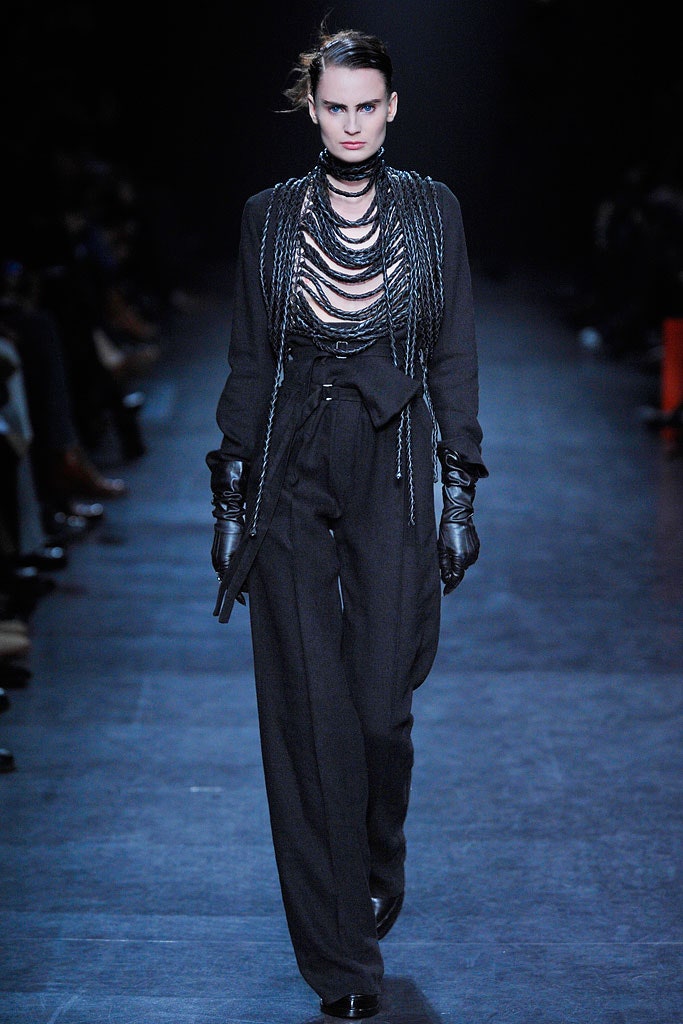 black fitted jumpsuit with scarf