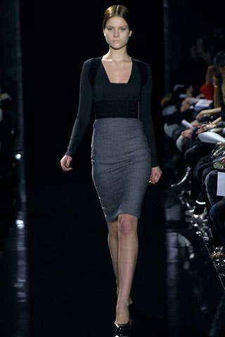 black and gray fitted dress