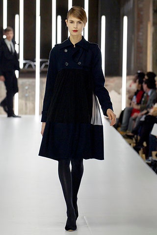 black and blue pleated midi dress