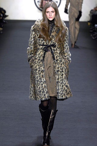 brown animal-print faux-fur coat
