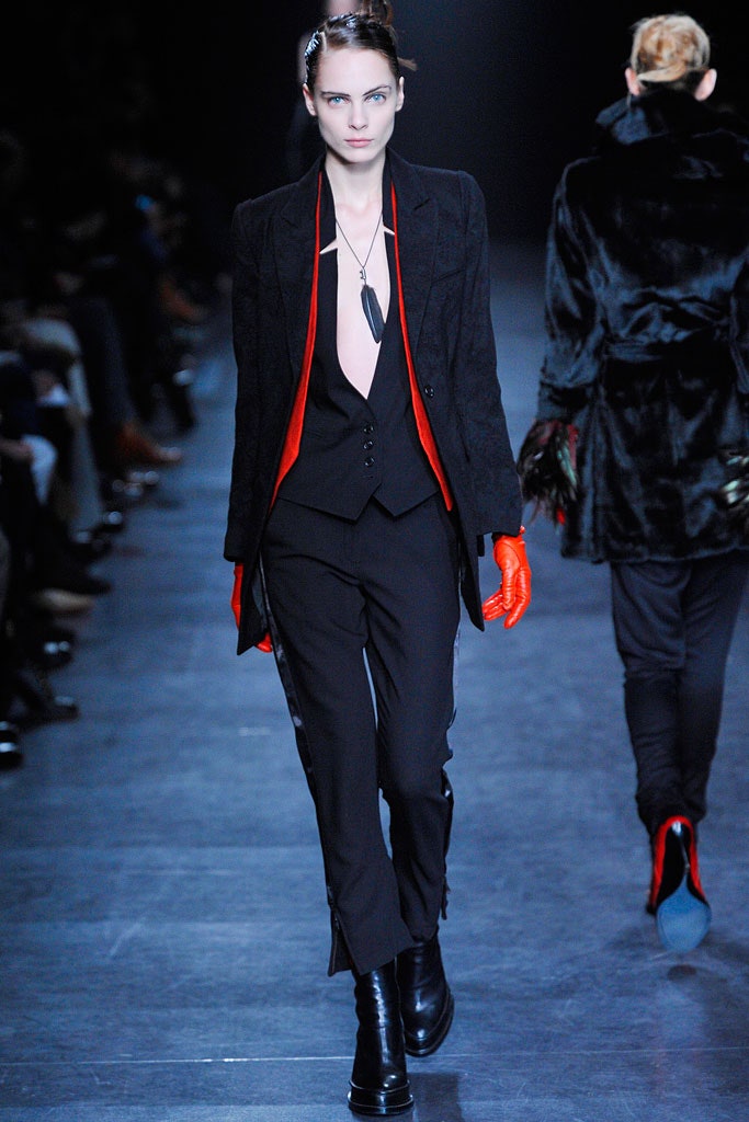black tailored blazer and fitted top