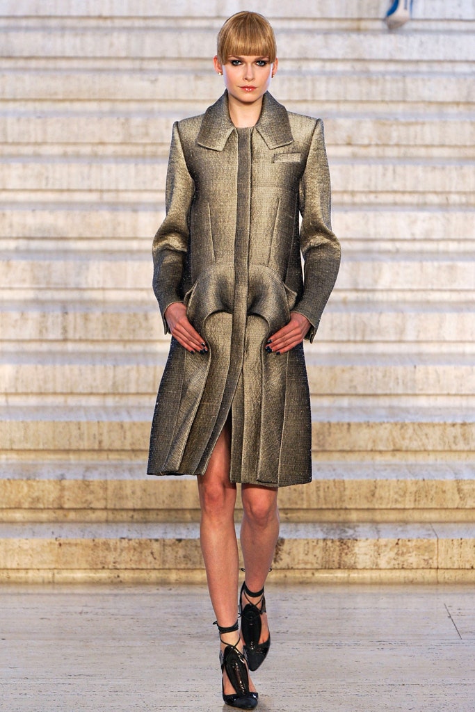 gray structured wool coat