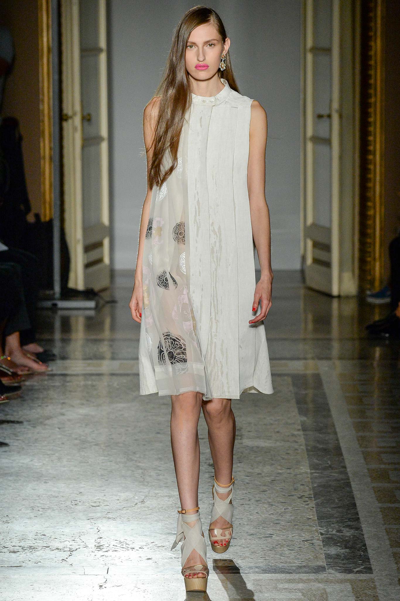 white silk sleeveless dress