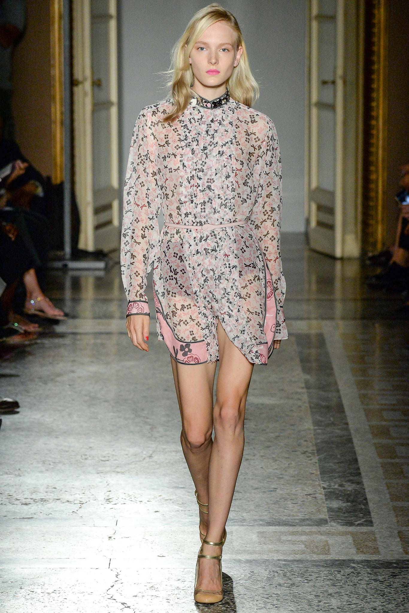 pink floral mini dress