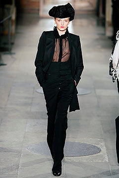 black tailored blazer with sheer shirt