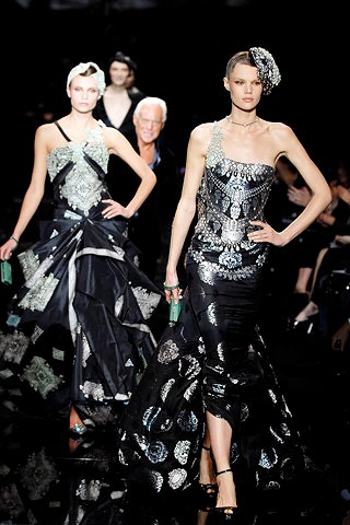 black embellished silk gowns