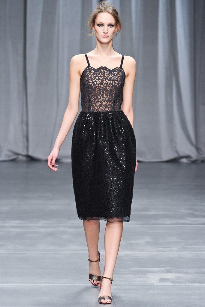 black lace sequin midi dress