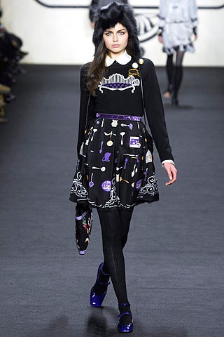 black and purple pleated dress