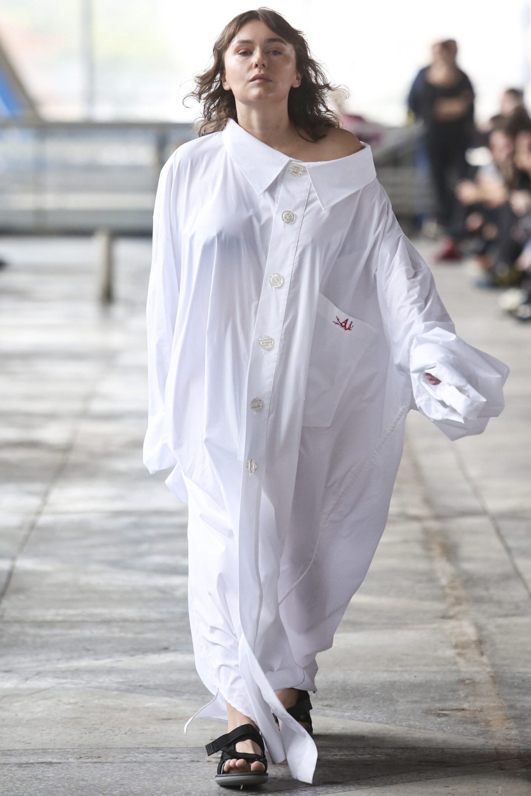 oversized white shirt-dress