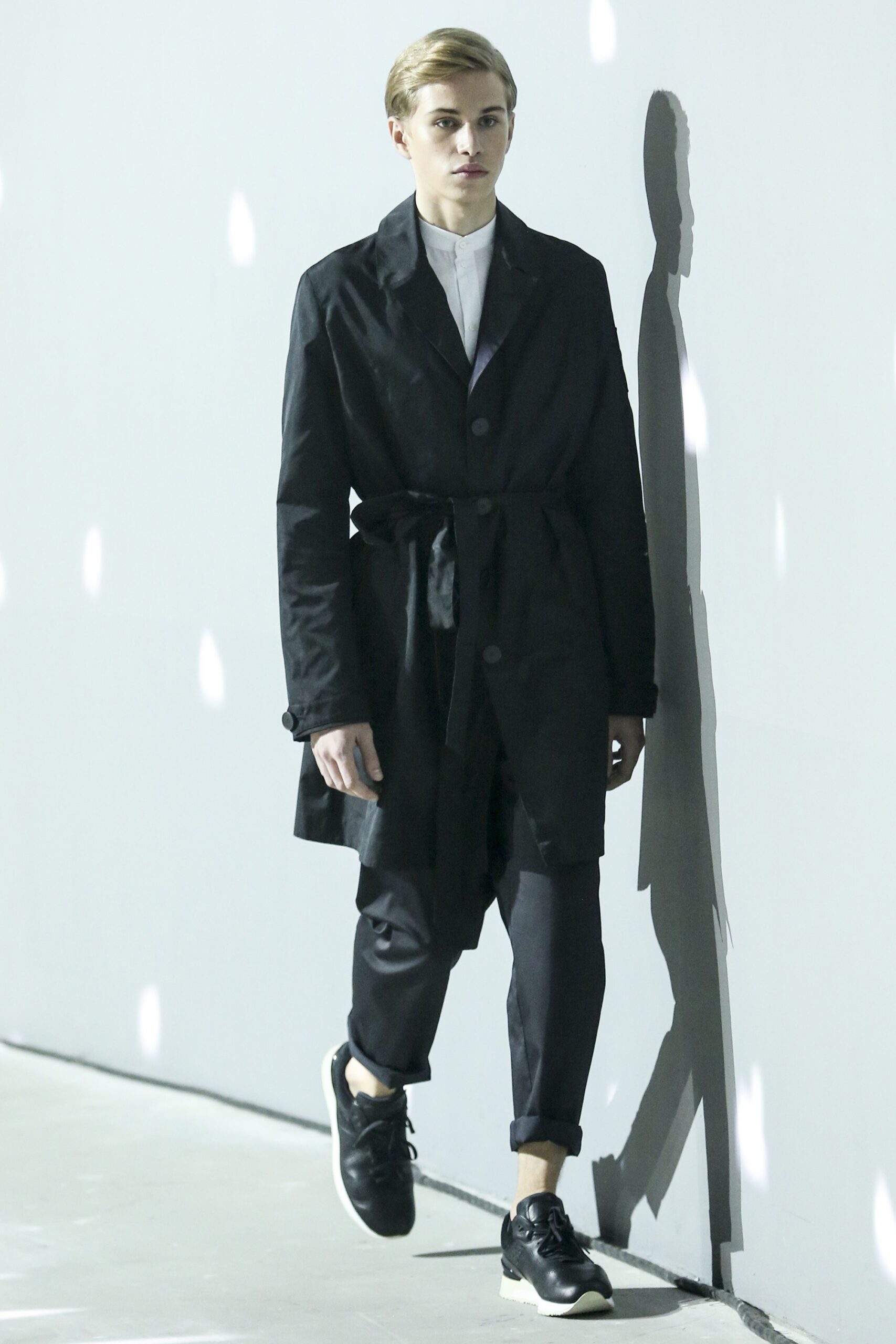 black coat with slim pants