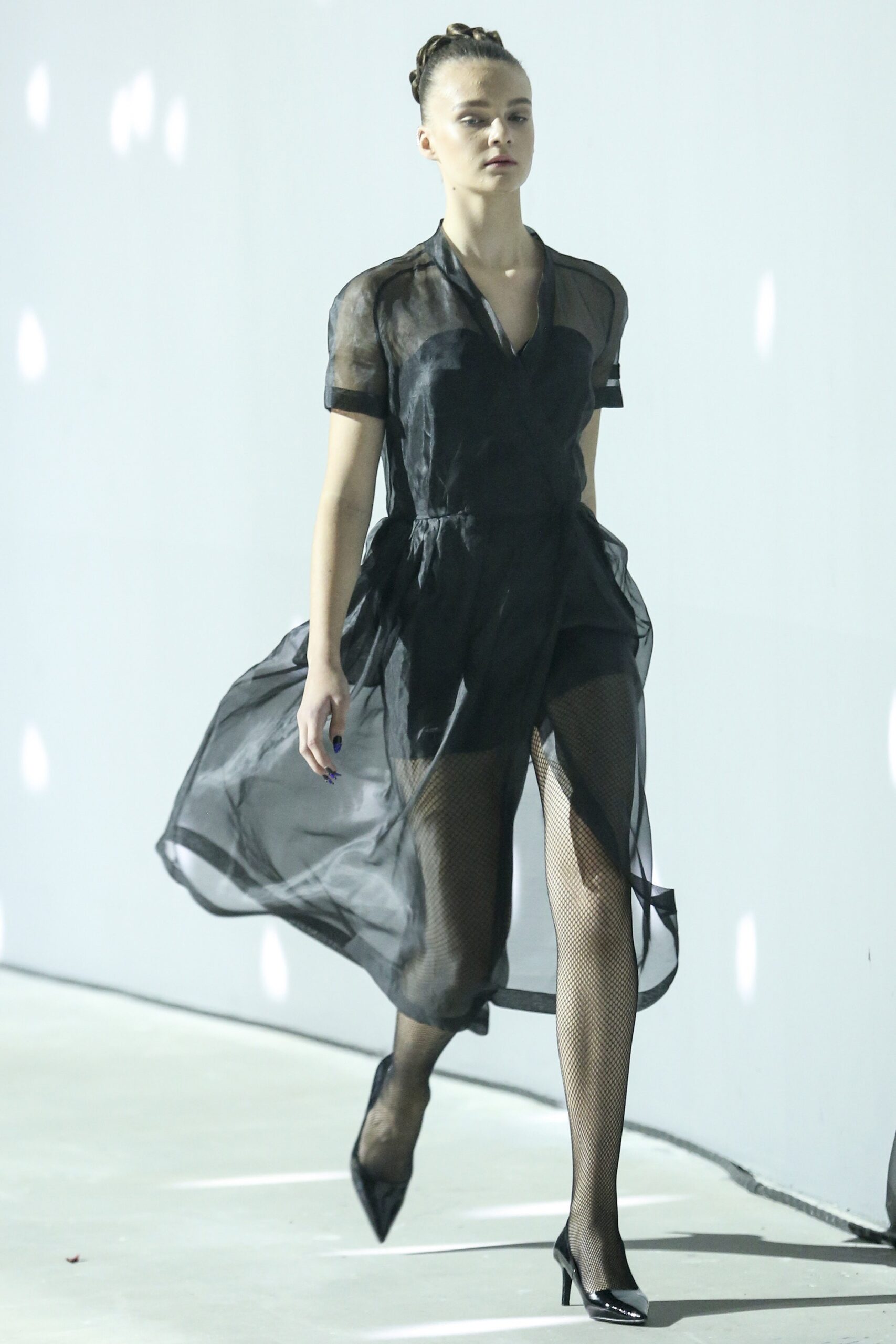 black silk wrap dress