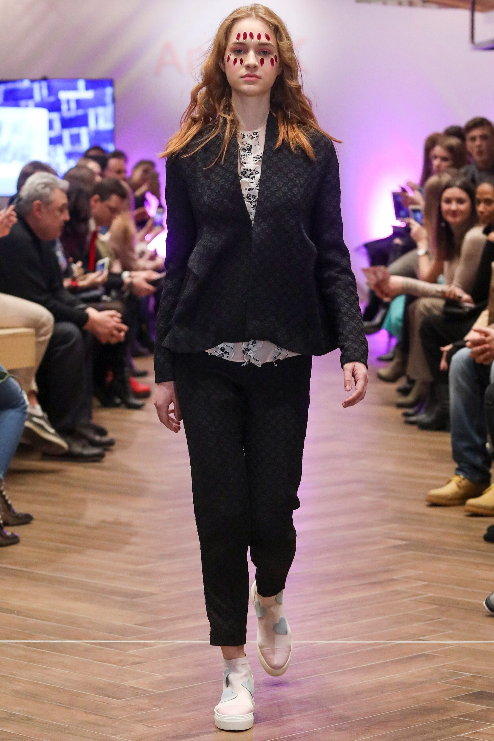 black jacquard peplum jacket