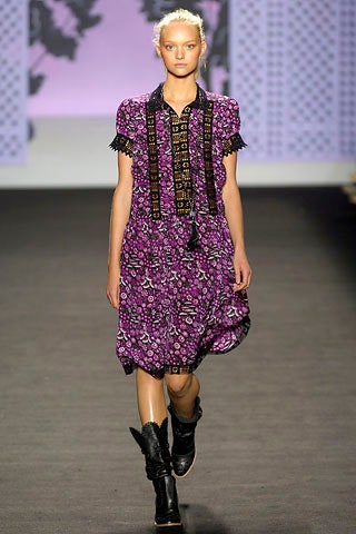 purple cotton short-sleeve collared relaxed floral buttoned dress