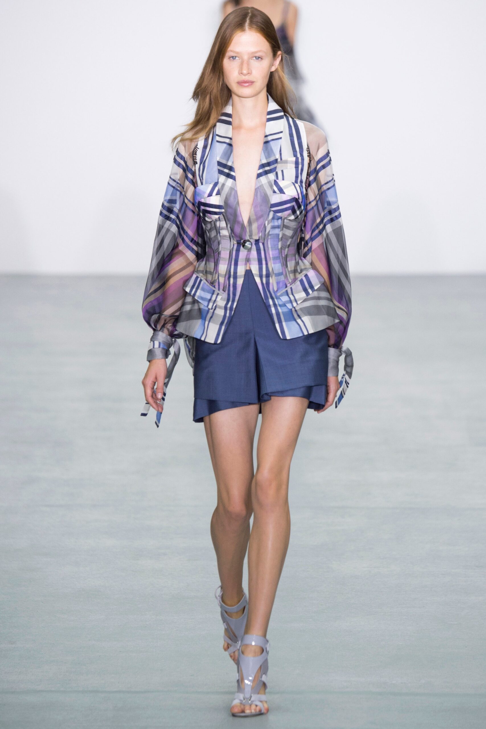 fitted purple silk blazer with shorts