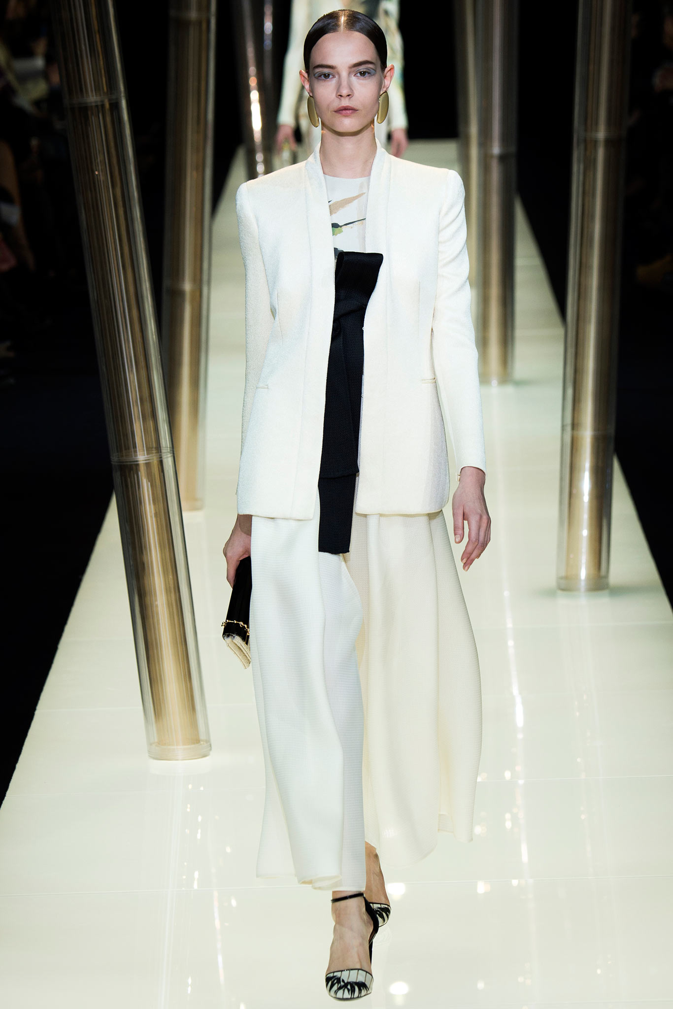 white tailored blazer with black top