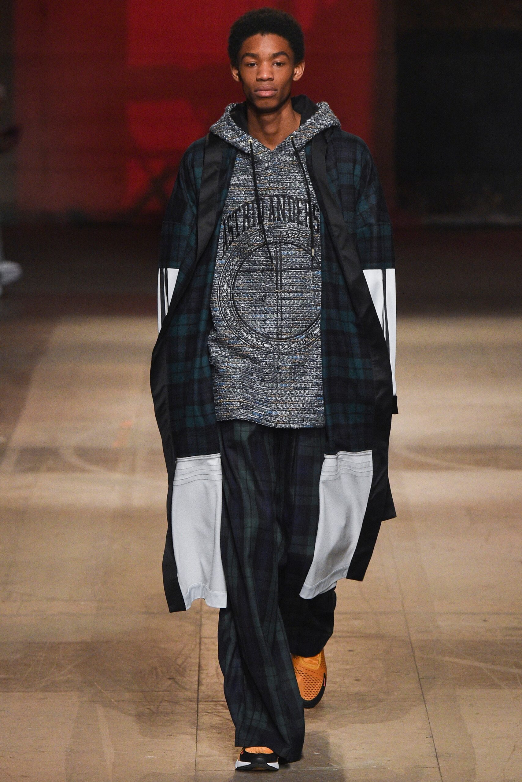 gray hoodie with oversized coat