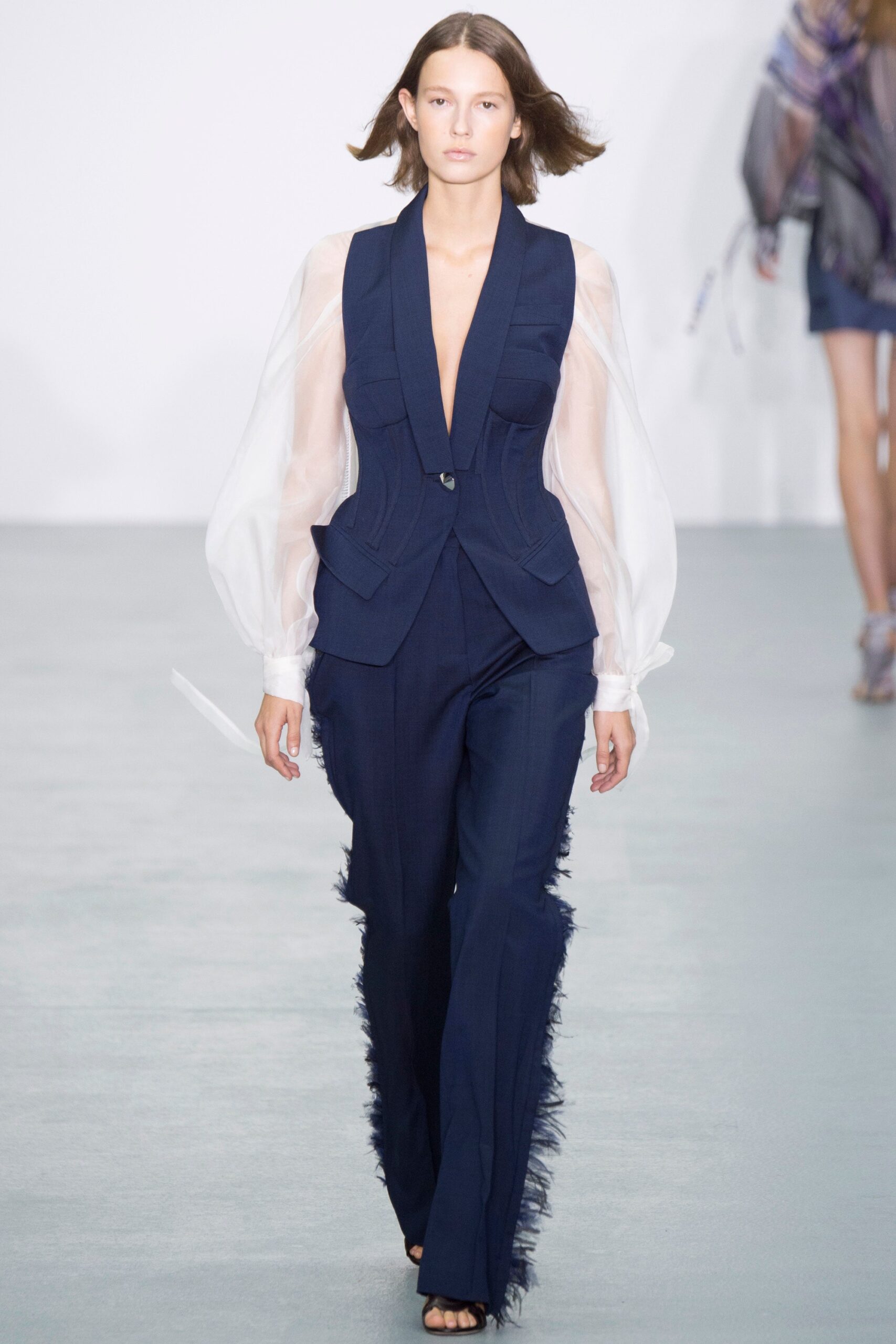navy tailored blazer and pants