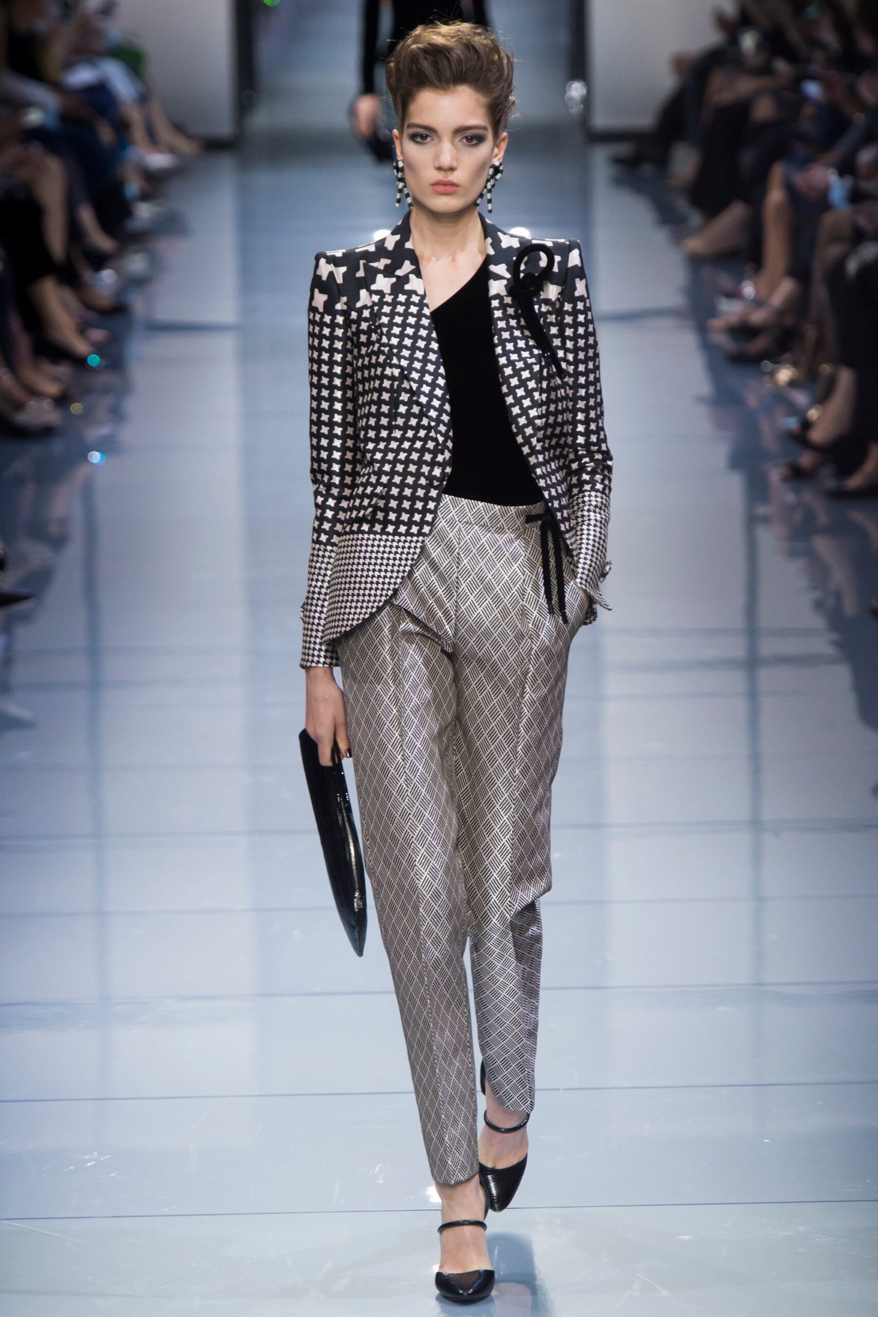 black and white tailored blazer