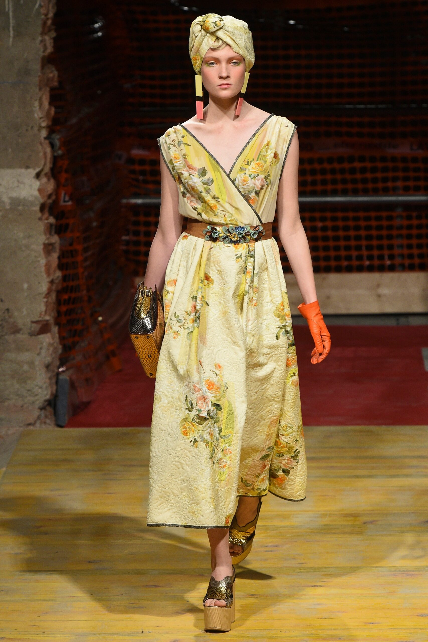 floral yellow midi dress