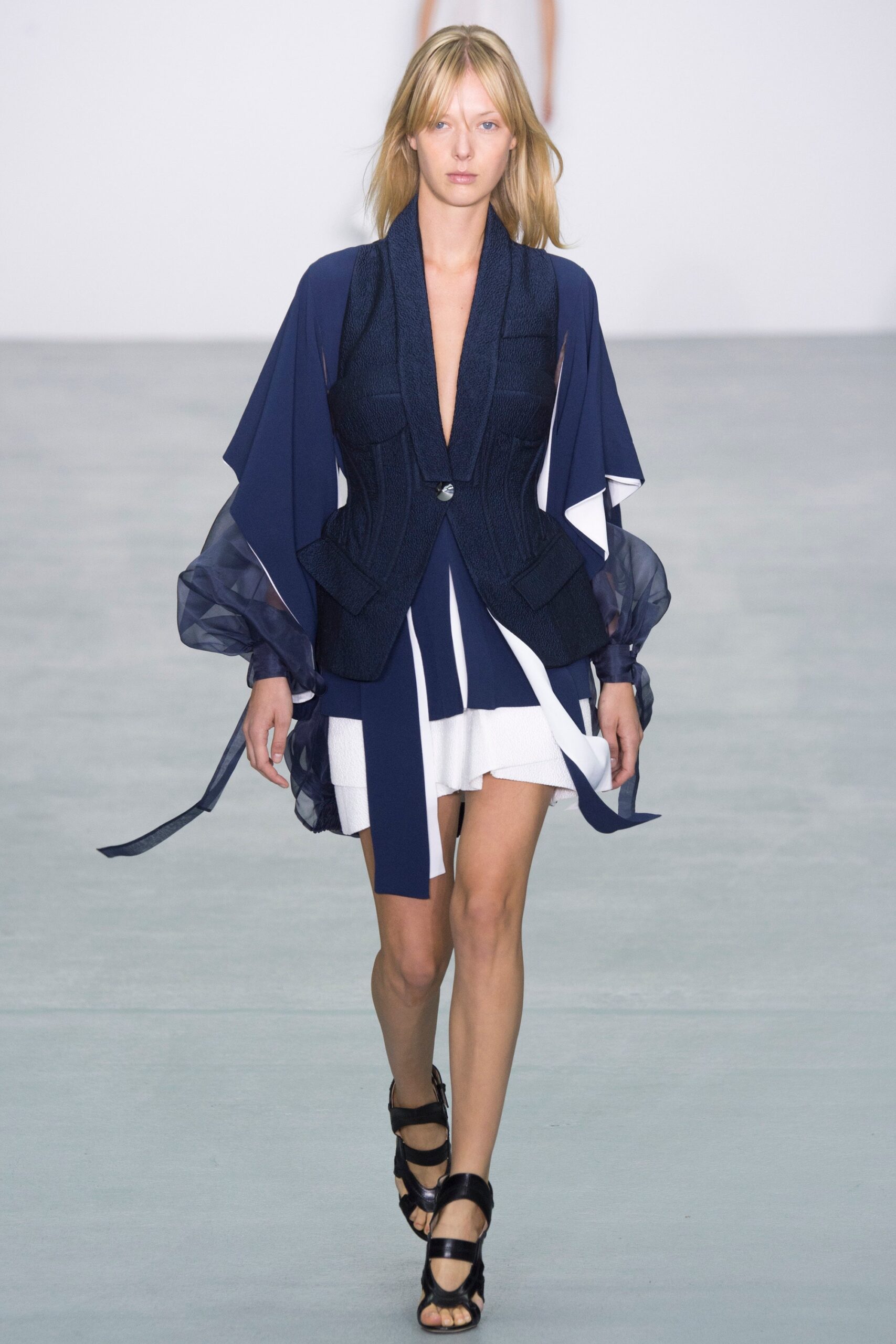 blue silk asymmetric mini dress with jacket