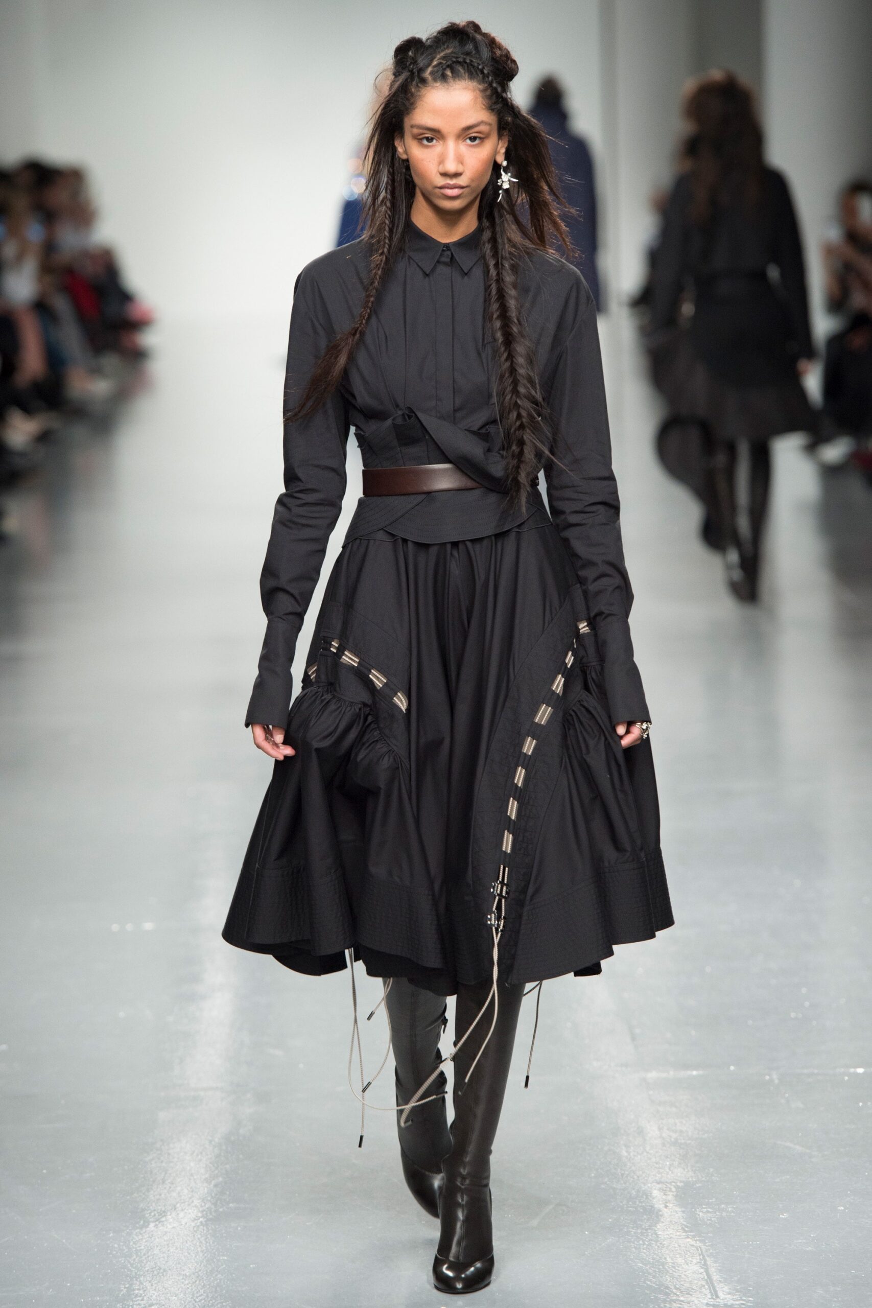 black leather boots