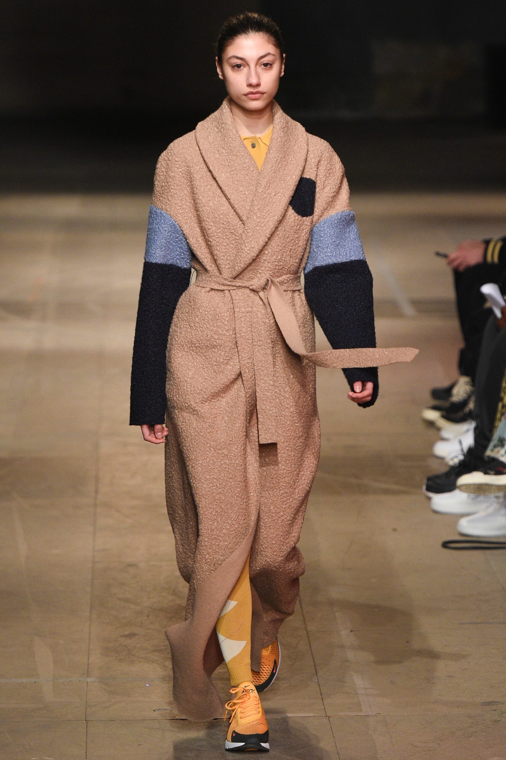 beige wool belted coat