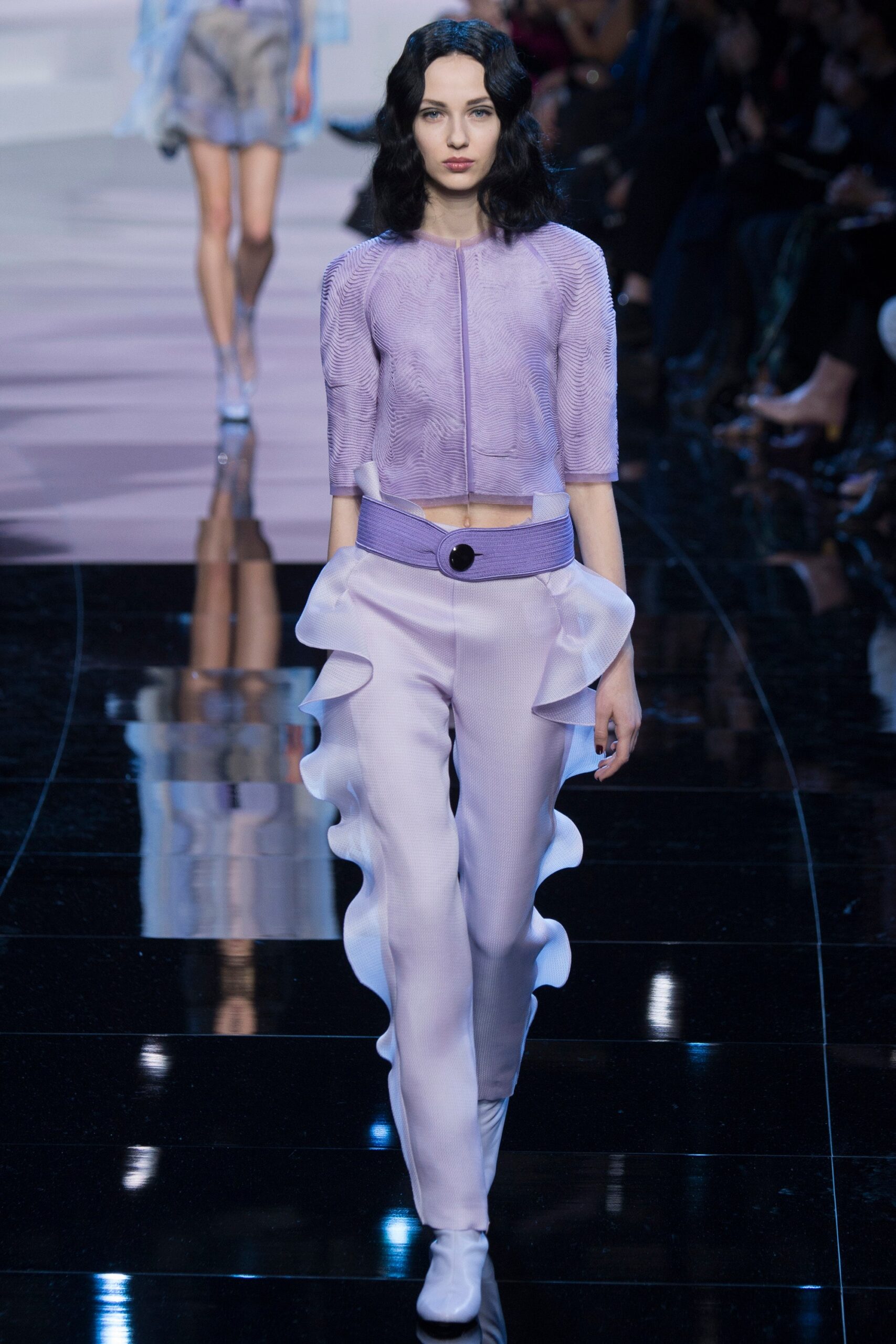 purple silk fitted jacket and pants