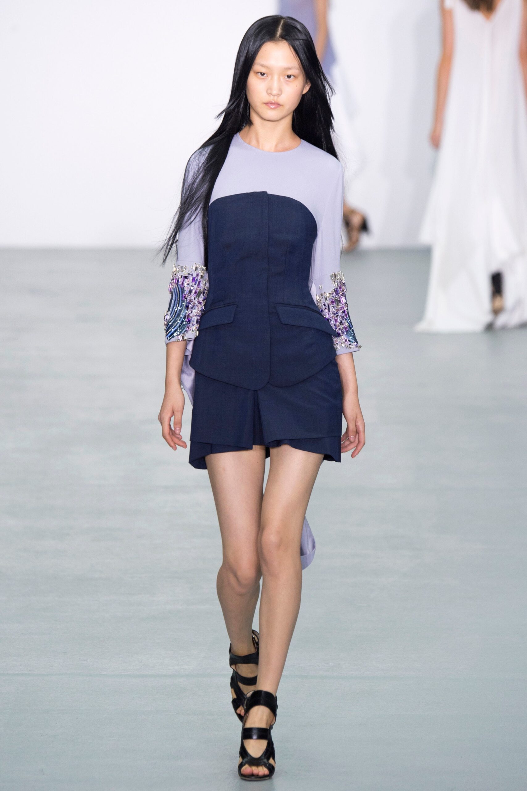 blue and purple fitted jumpsuit