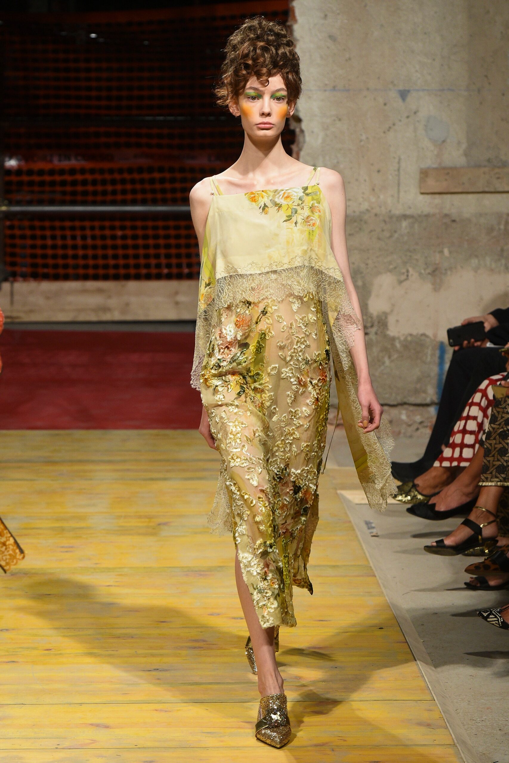 yellow floral midi dress