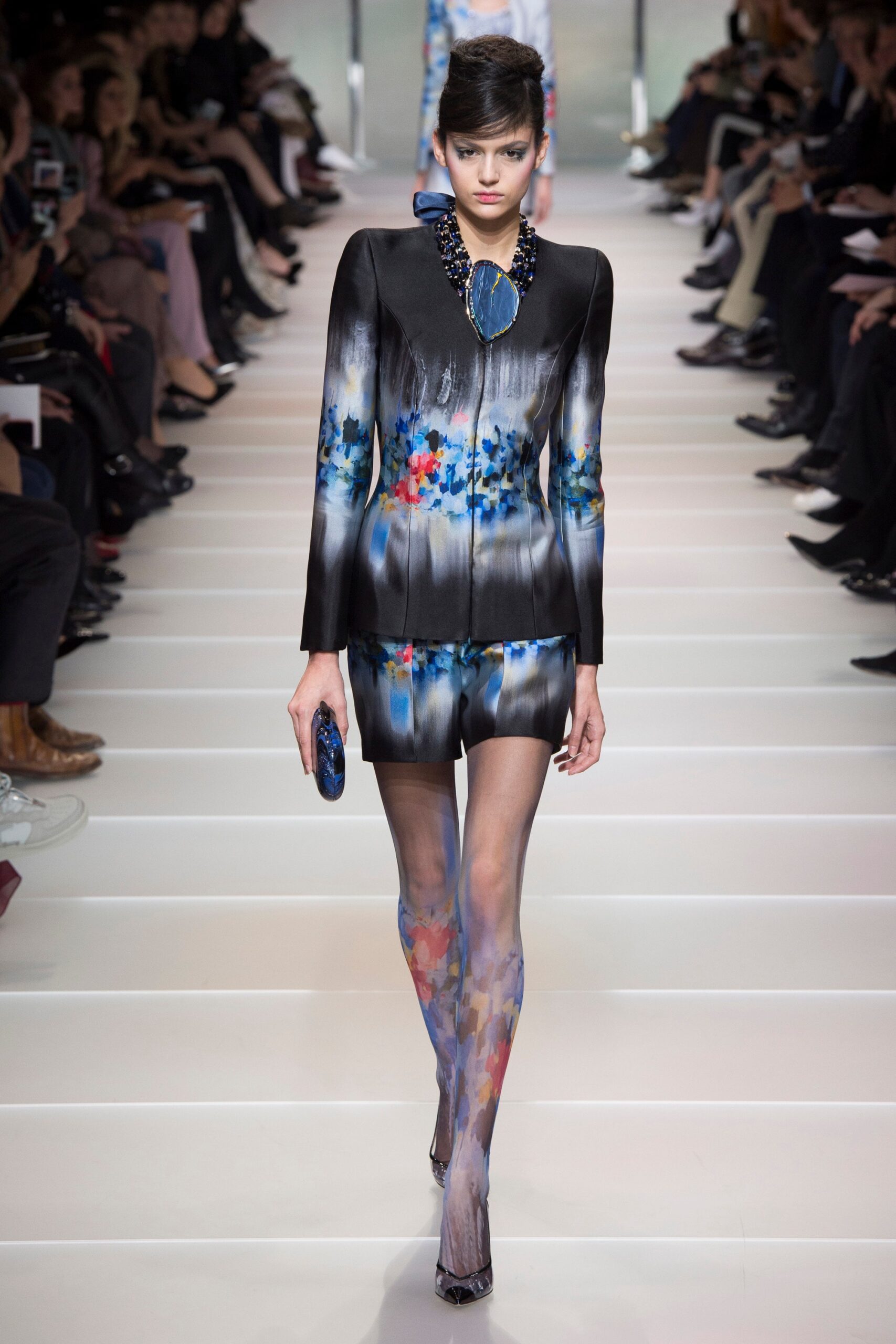 black silk printed mini dress