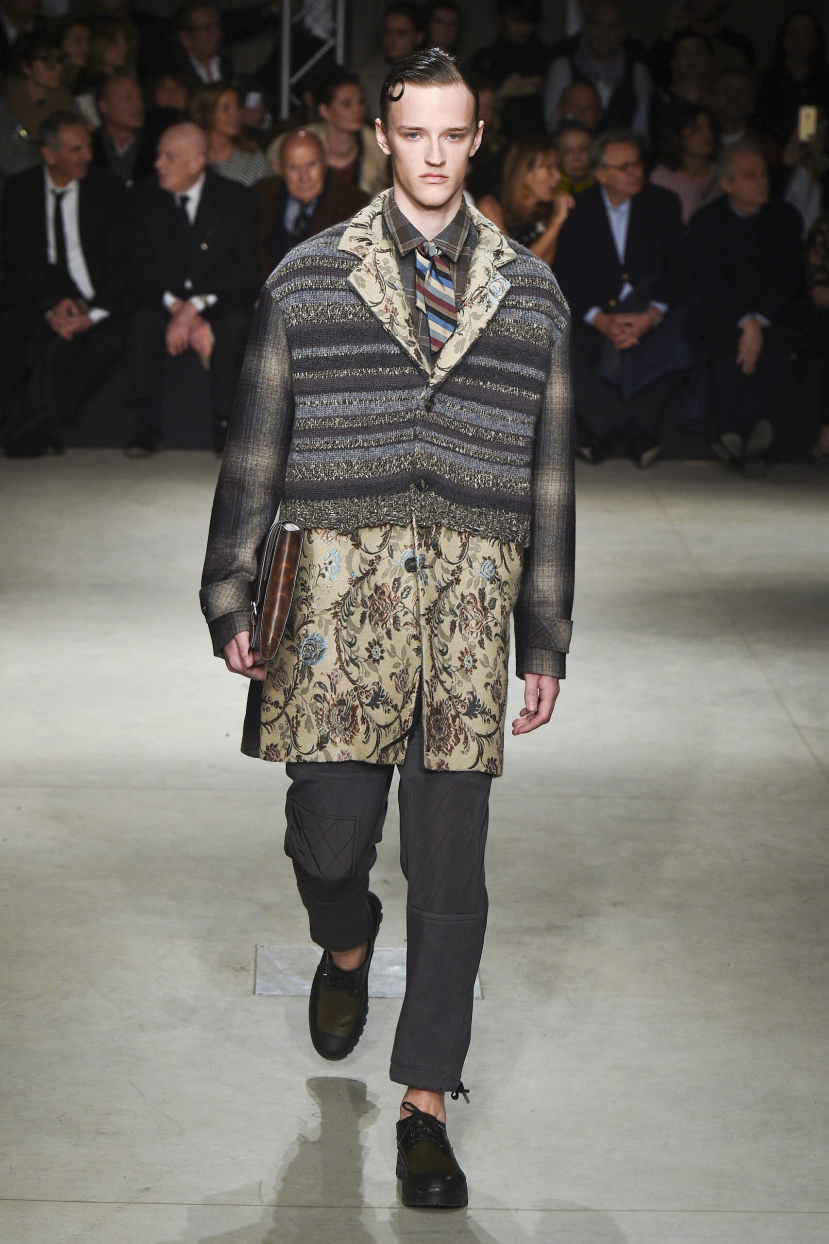 relaxed black beige coat with shirt and pants