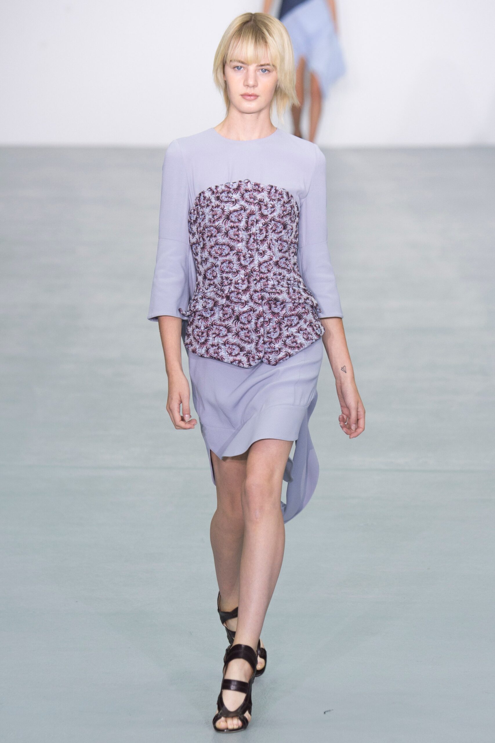 purple gray fitted dress