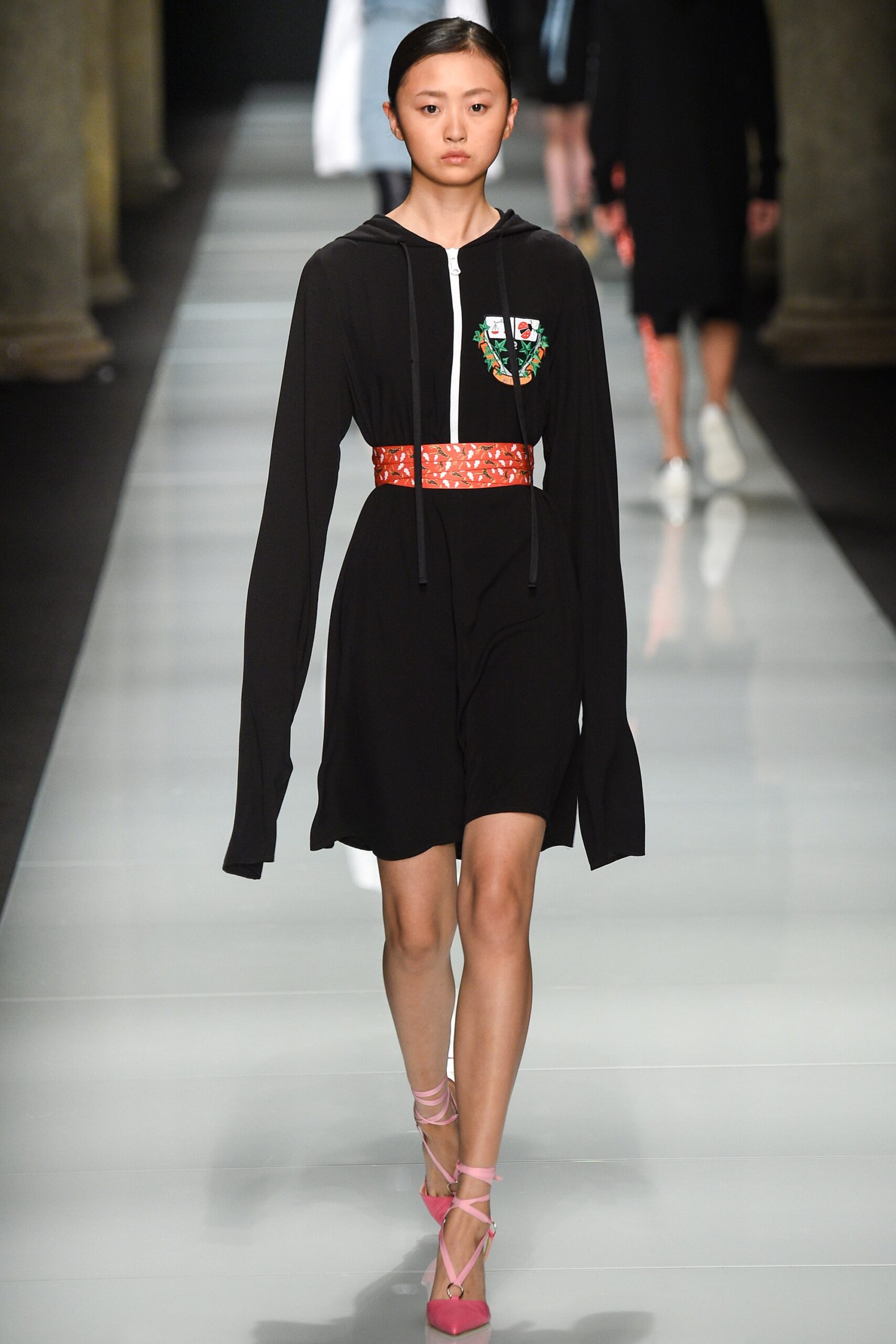 black hooded relaxed dress