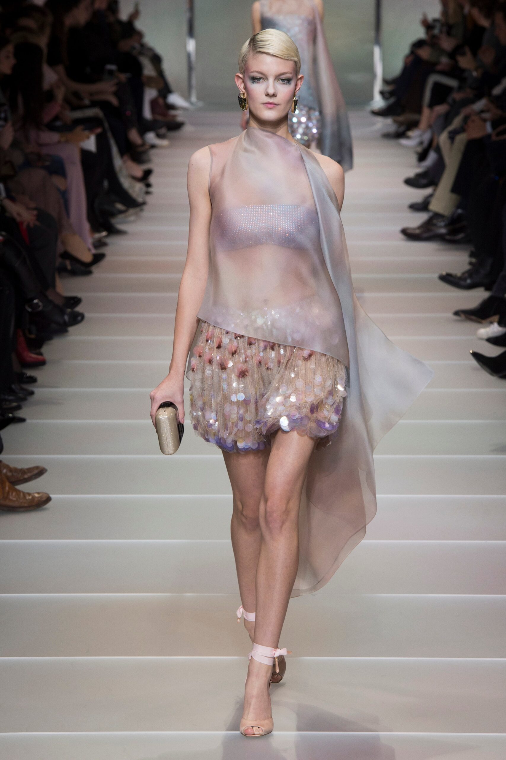 sheer multi-colored mini dress