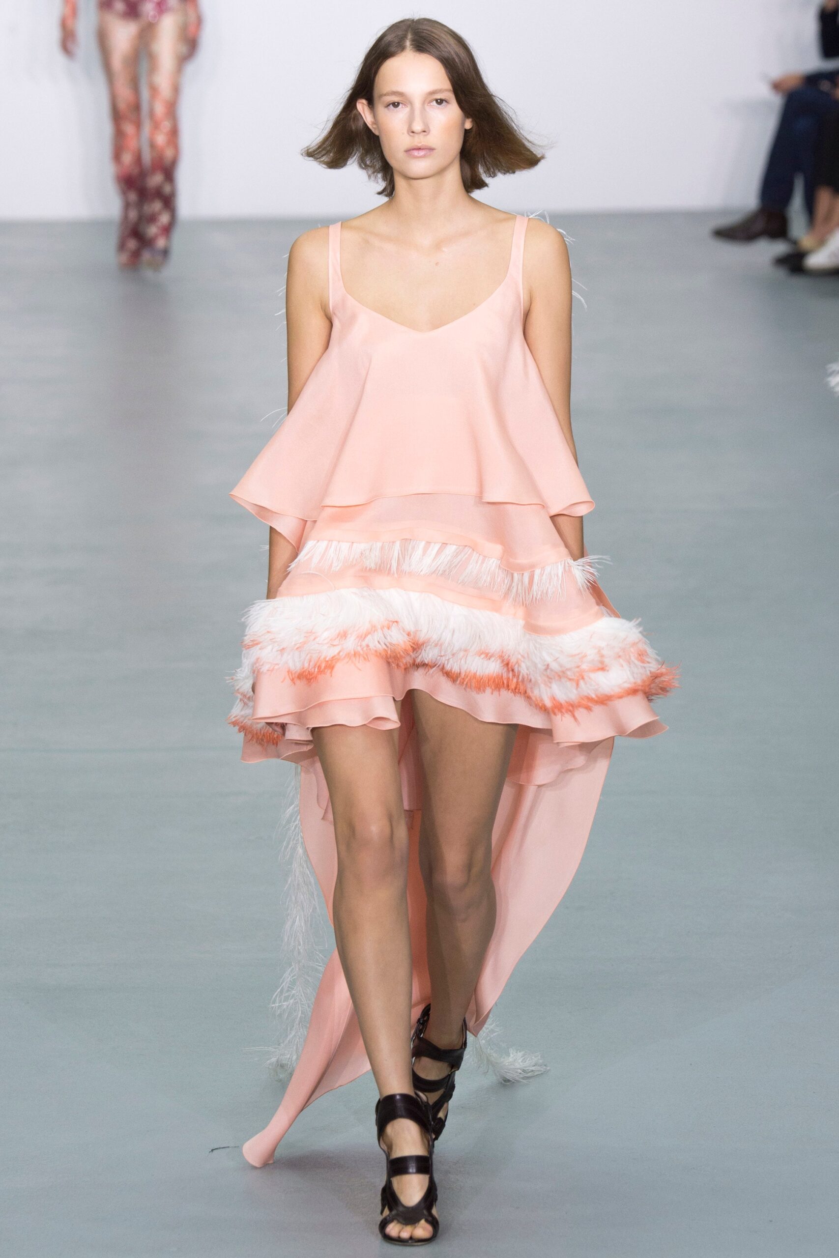 pink silk sleeveless dress