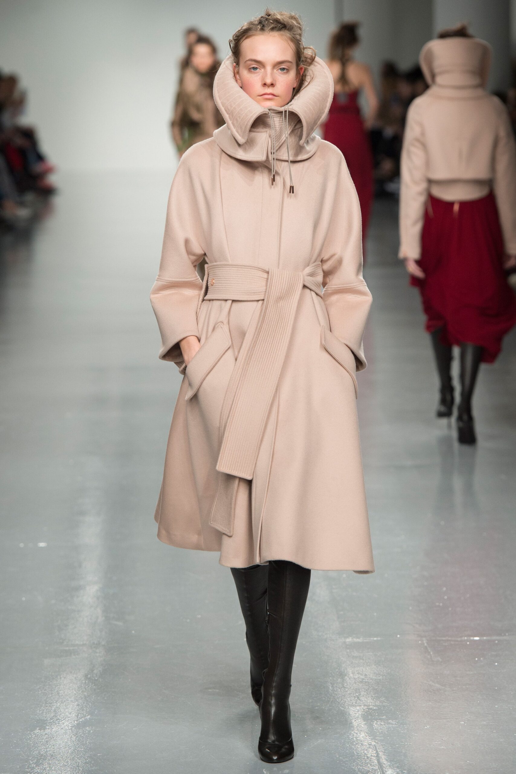beige structured wool coat