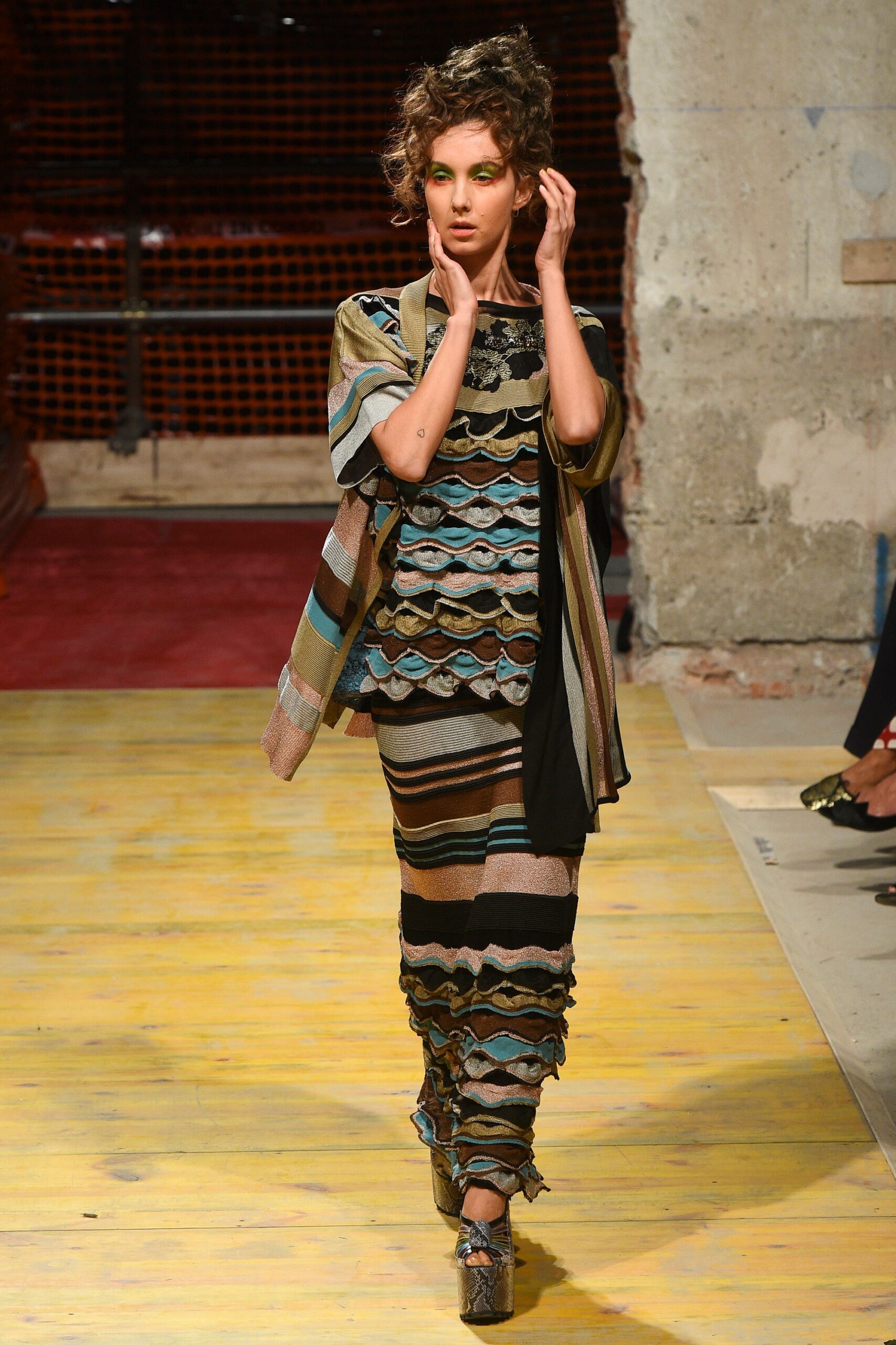 multi-colored layered dress and jacket