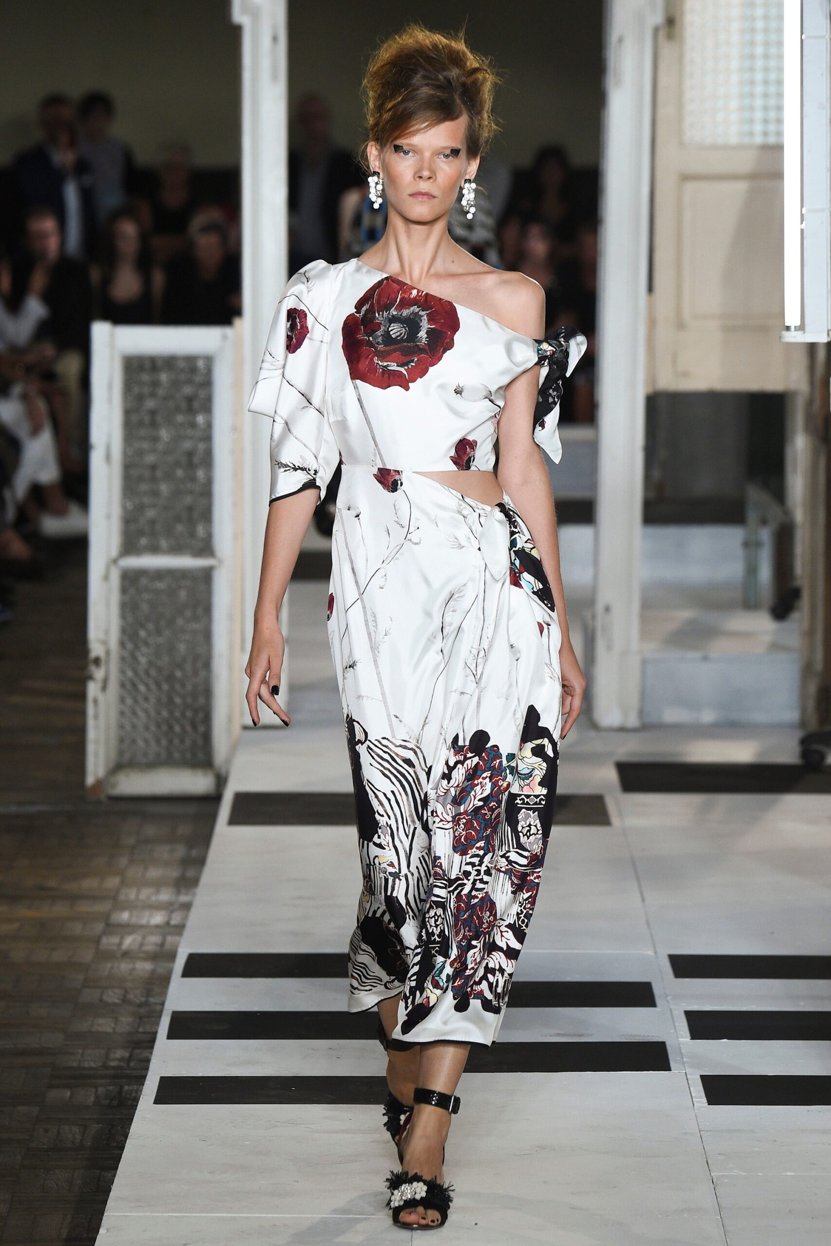 floral off-shoulder midi dress