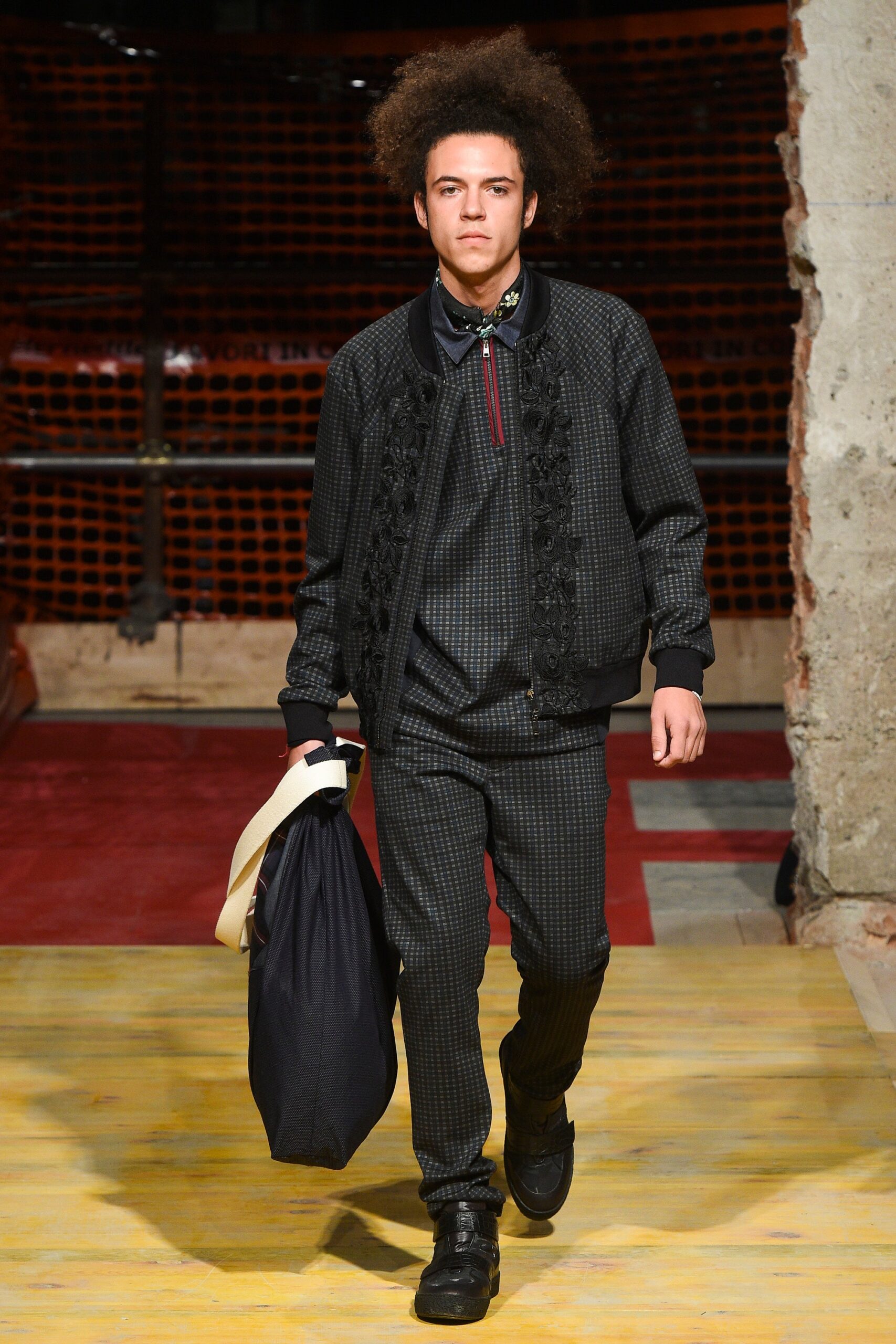 black fitted jacket and pants