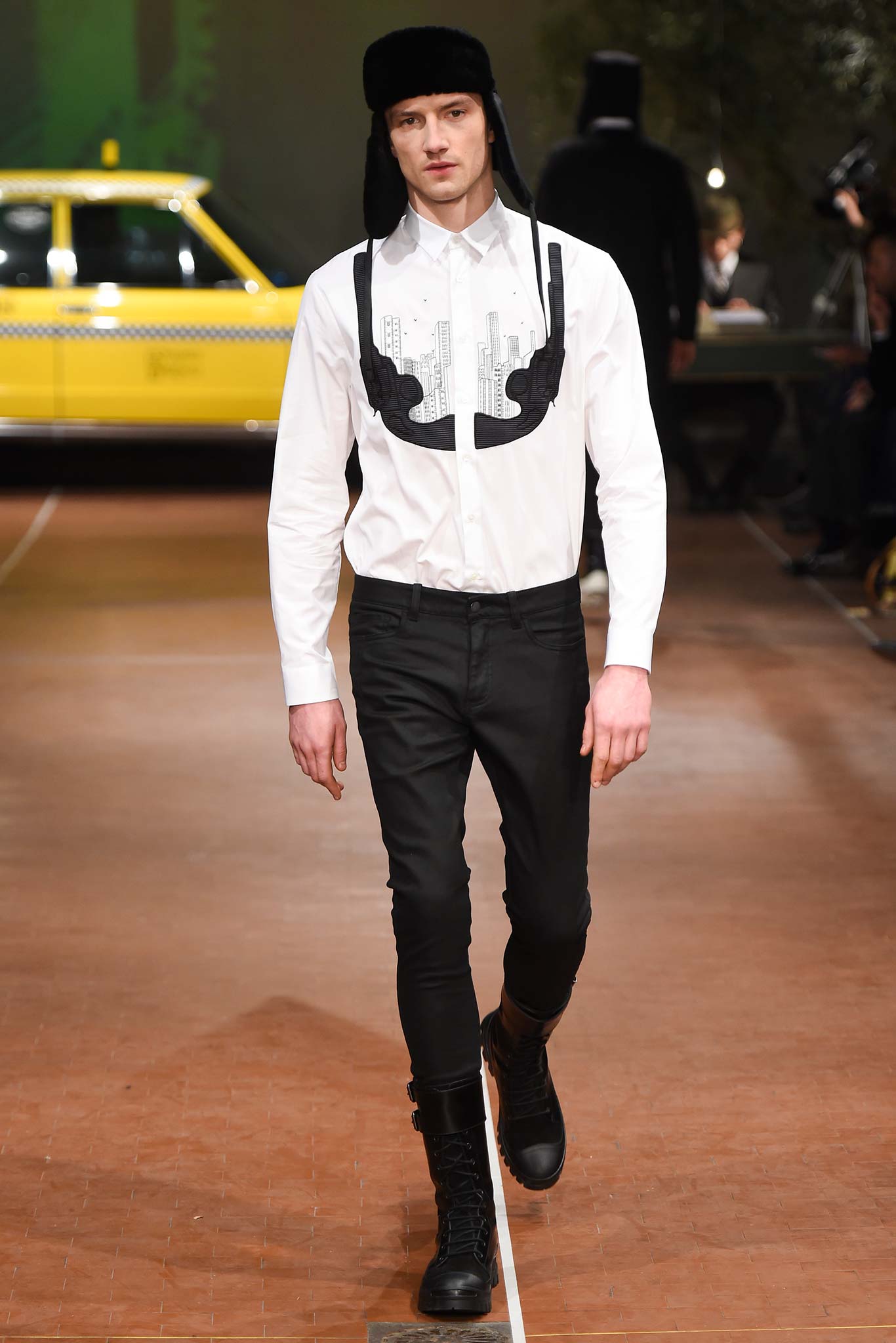 white collared shirt with embroidery