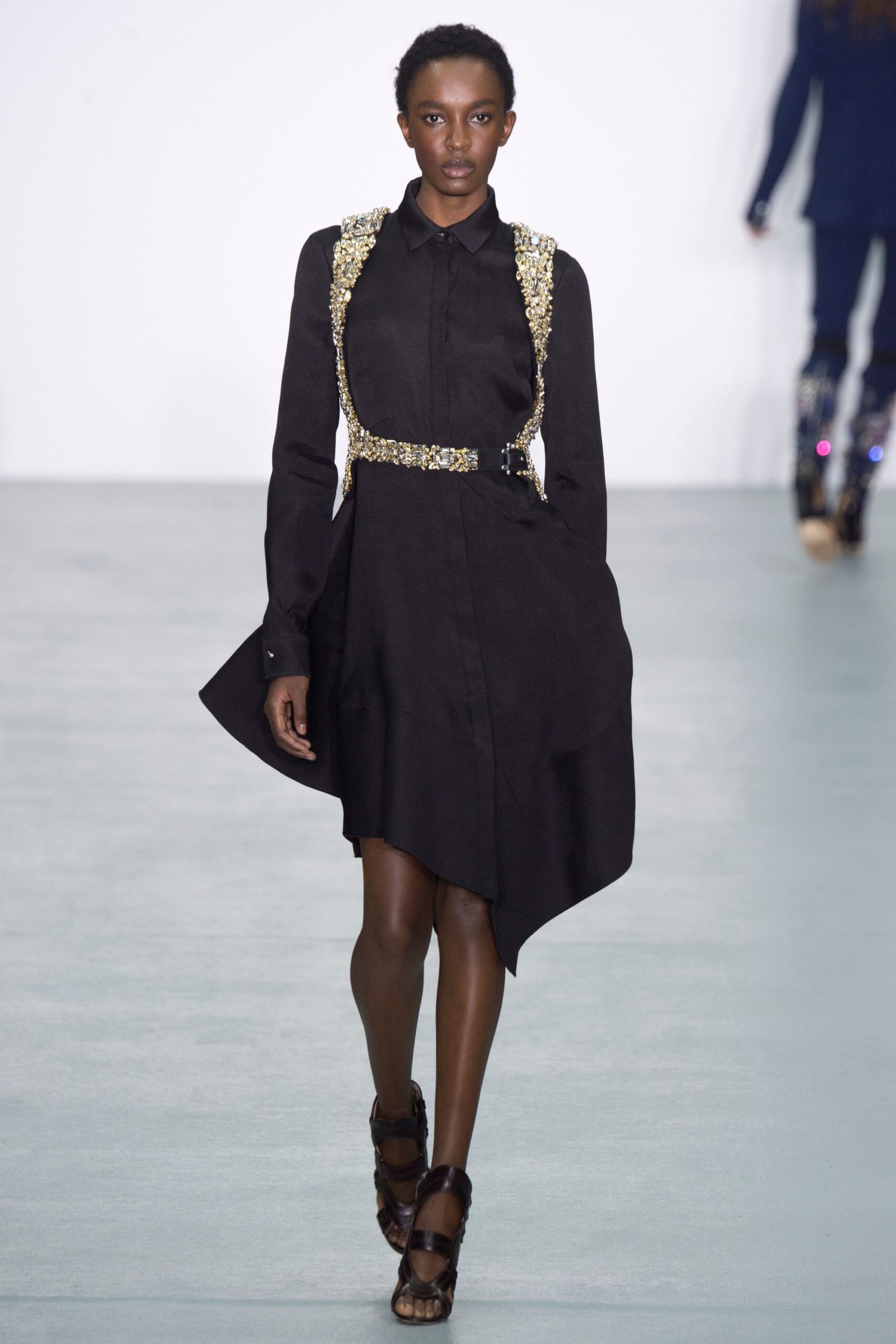 black fitted midi dress