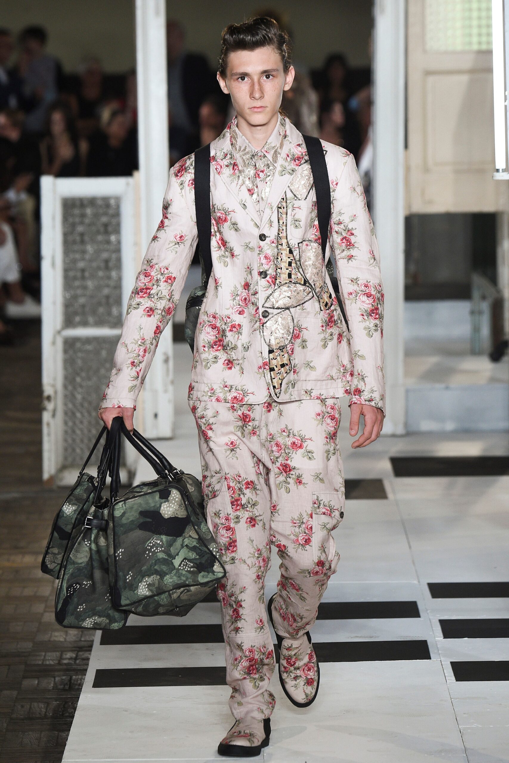 pink cotton fitted floral pants