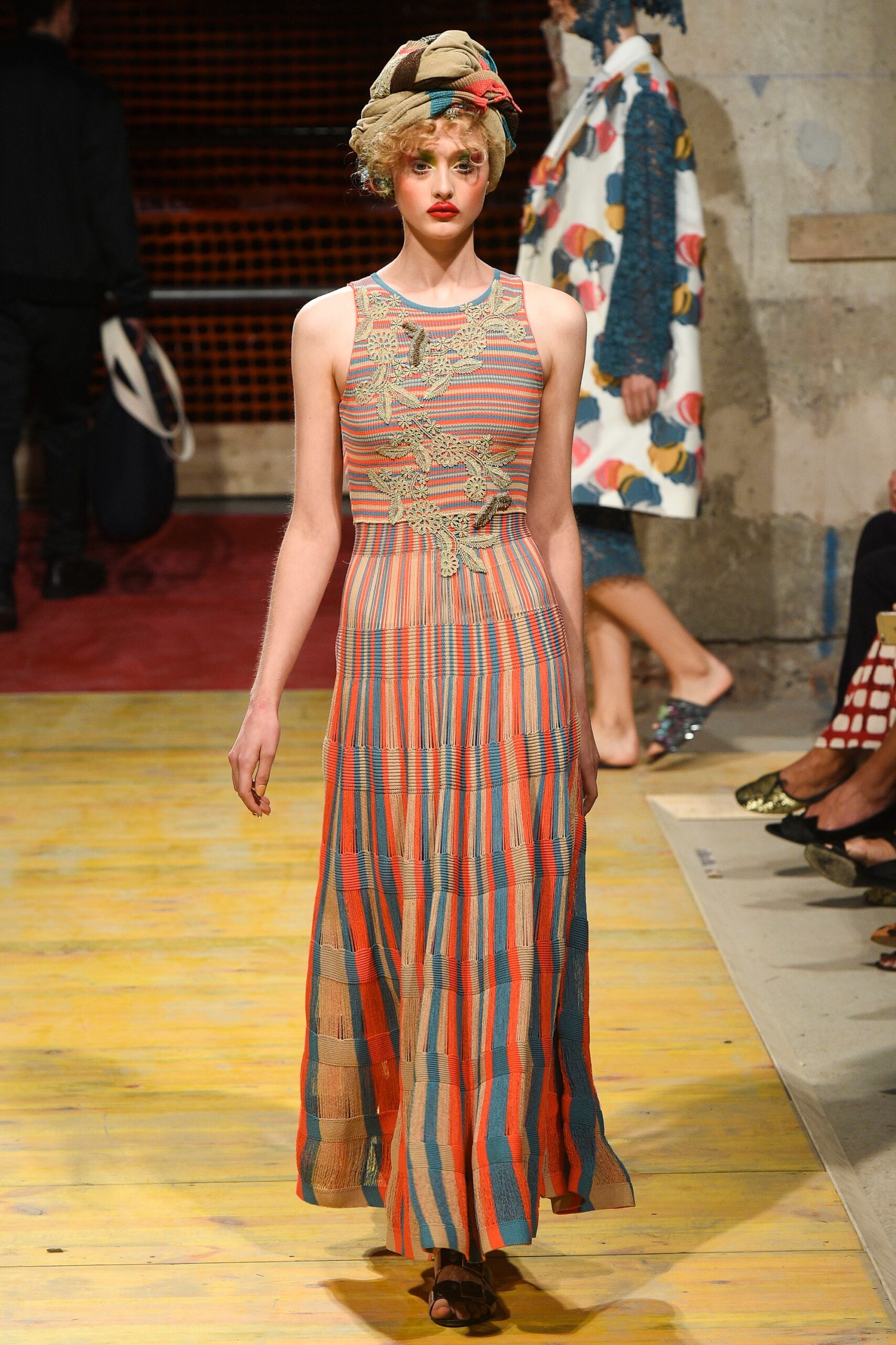 striped cotton sleeveless maxi dress