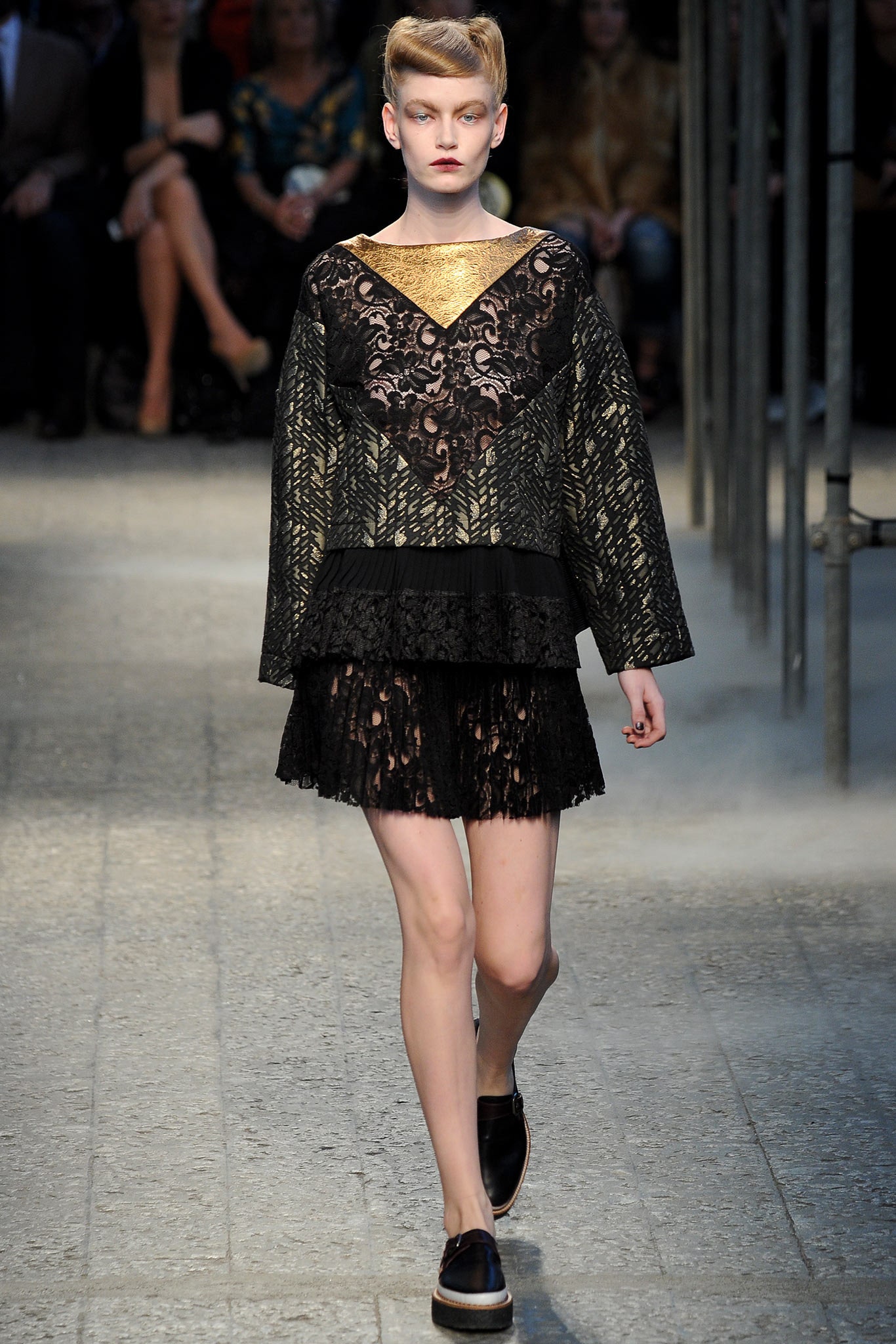 black lace mini dress