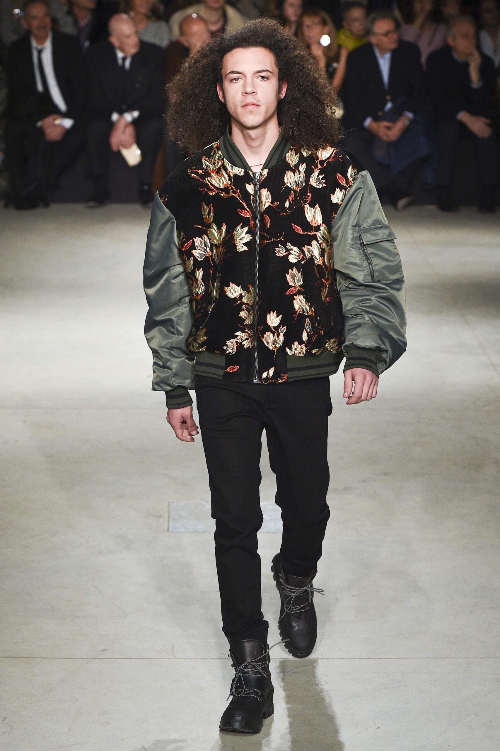 embroidered black green jacket